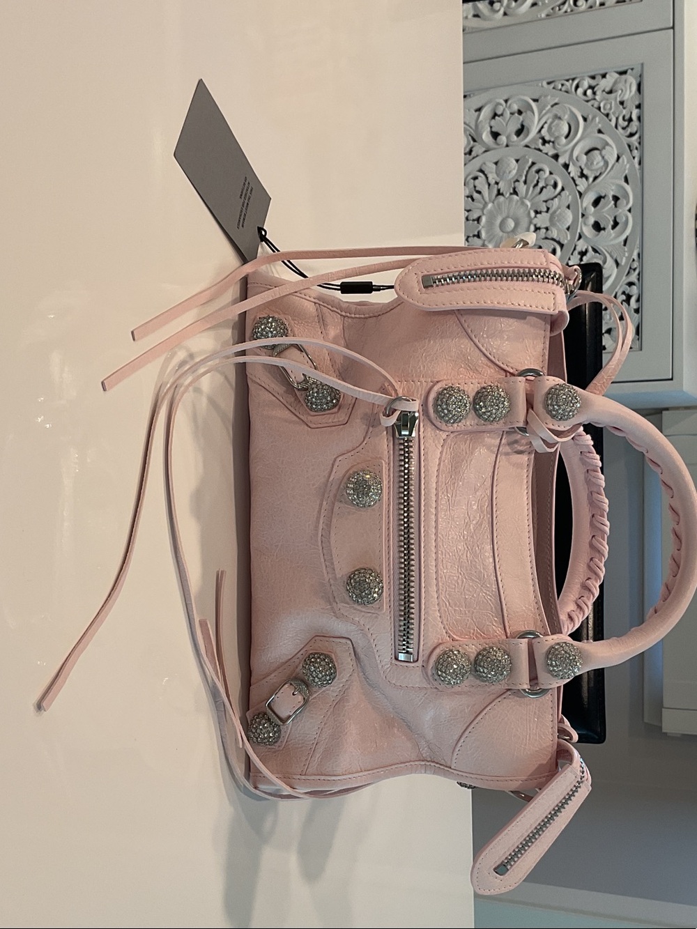 Balenciaga Mini City Bag in Pale Pink with Silver Hardware - Picture 8 of 11